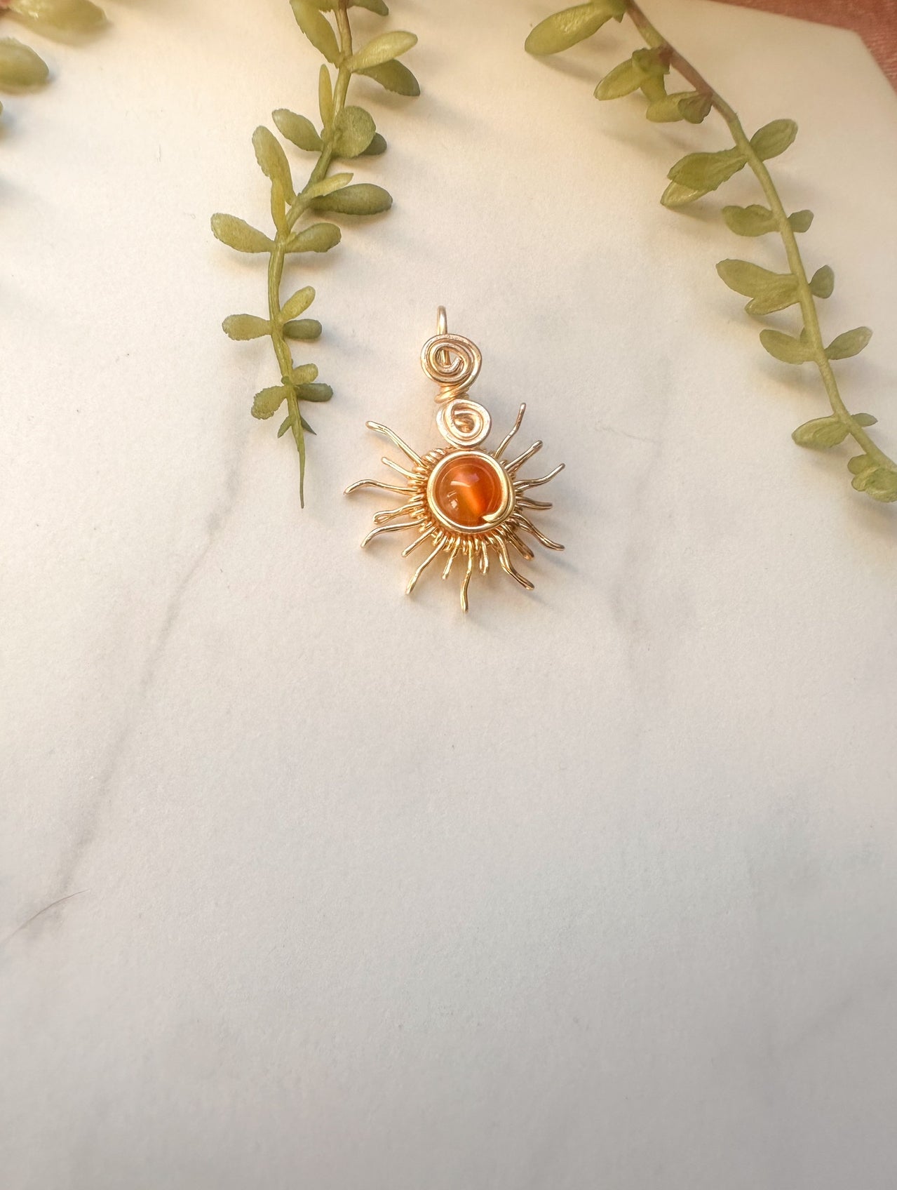 Green Aventurine Sun Pendant