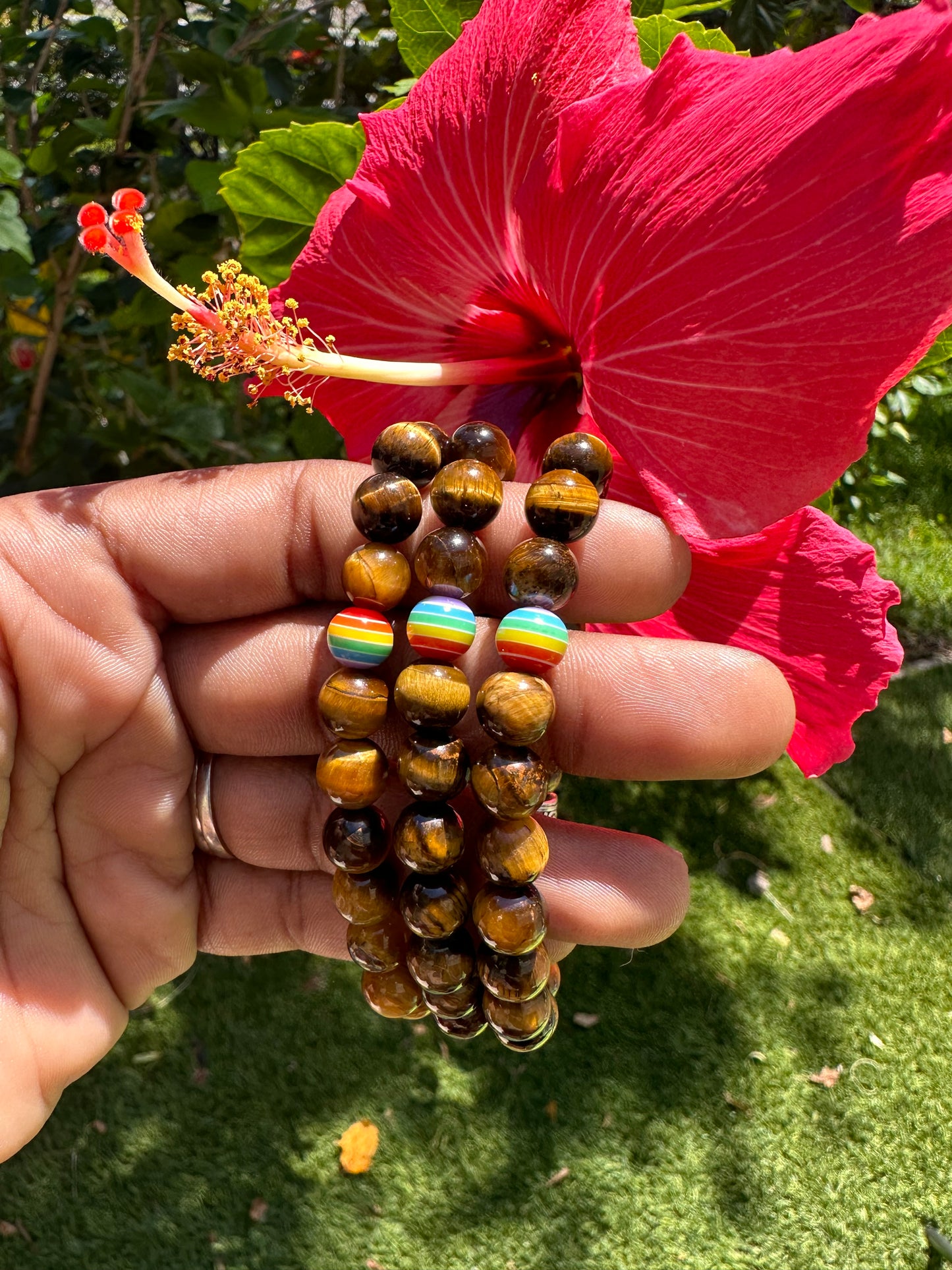 TigerEye Rainbow π Bracelet