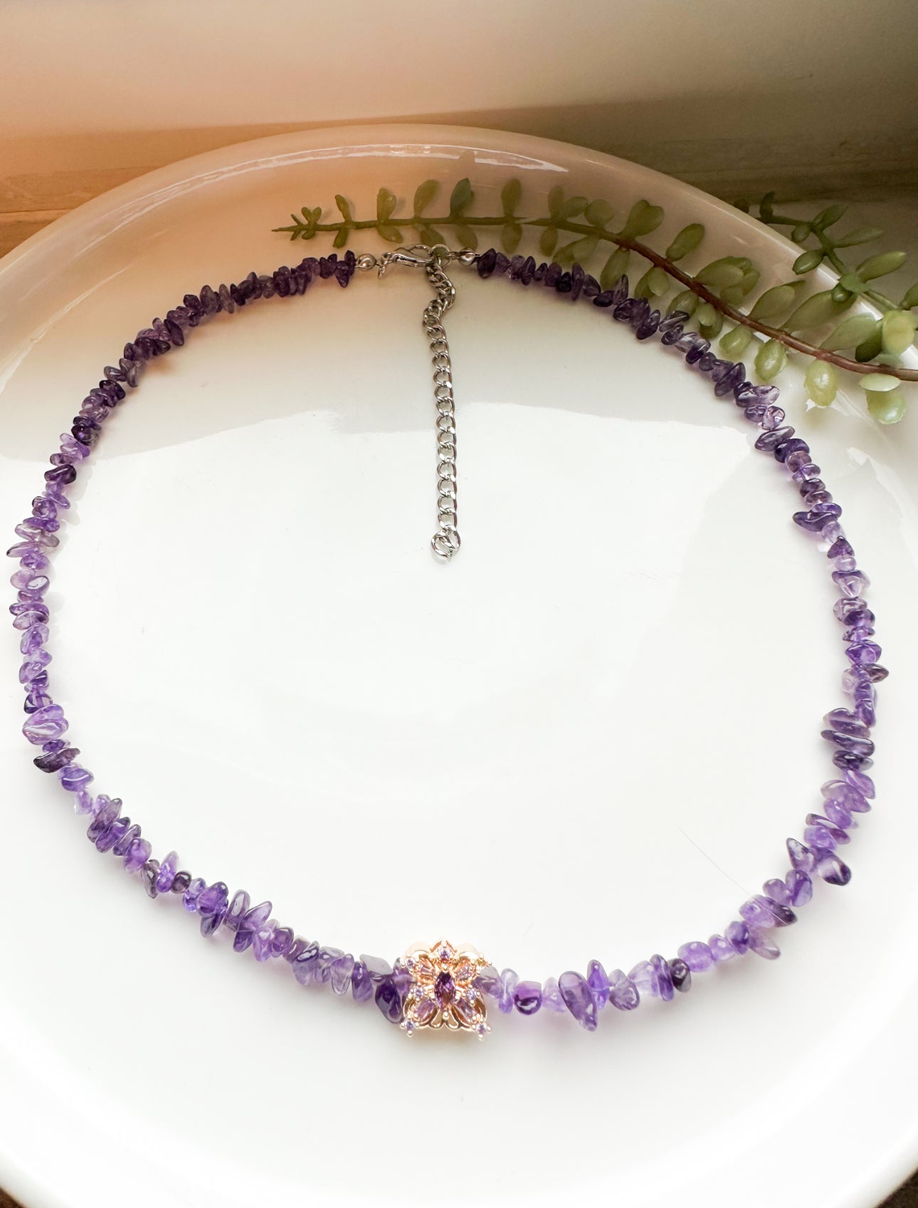 Amethyst Butterfly Necklace