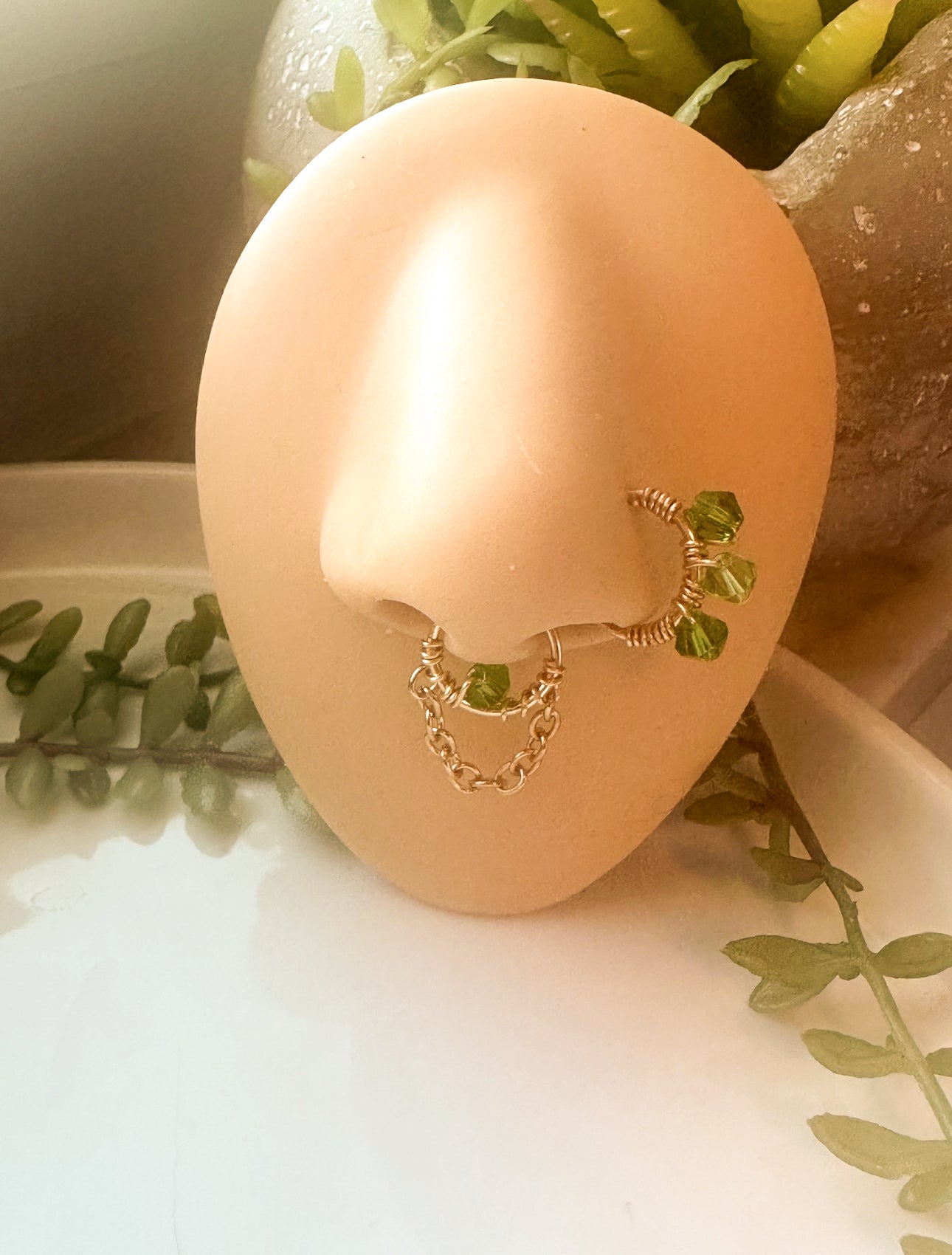 Beaded Pierced Septum Ring