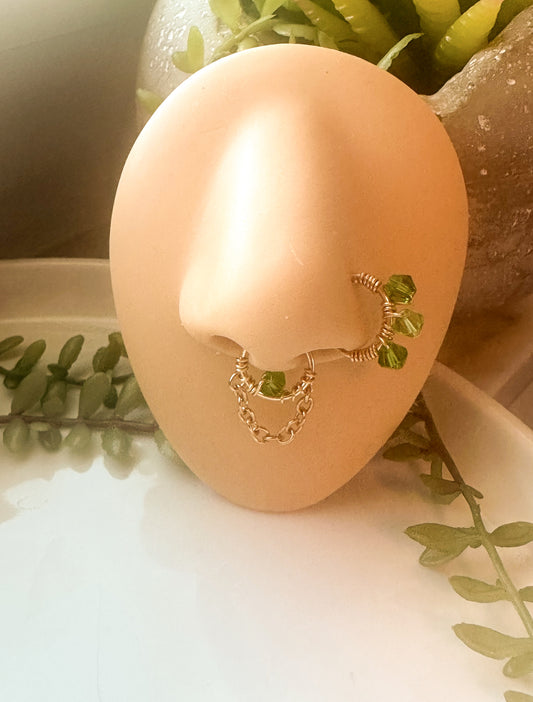 Beaded Pierced Septum Ring
