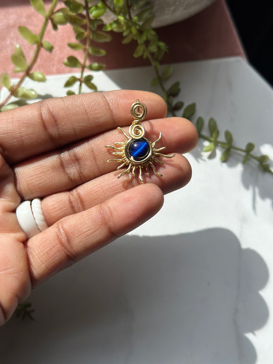 Blue Tiger Sun Pendant