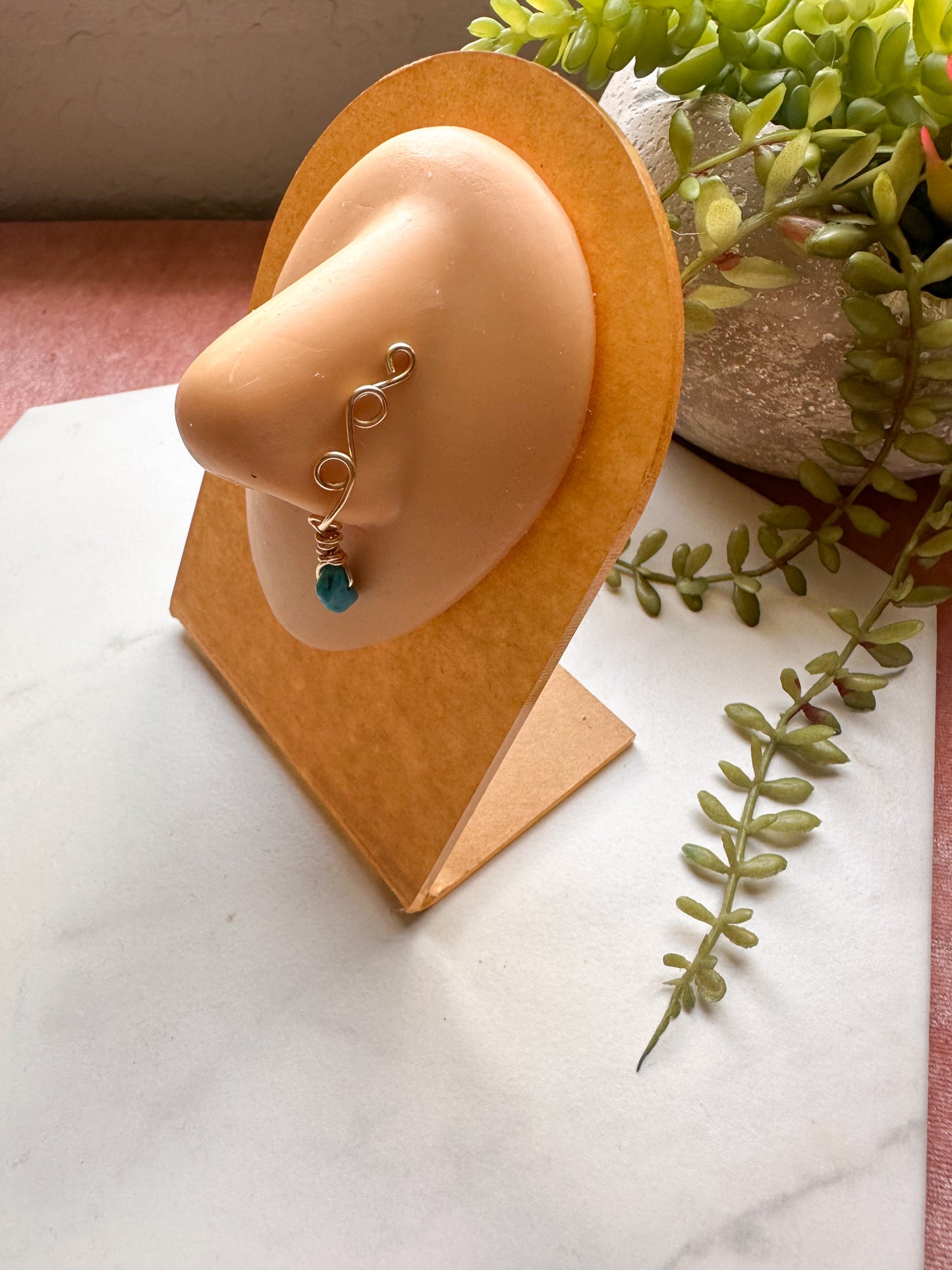 Turquoise Swirl Nose Cuff