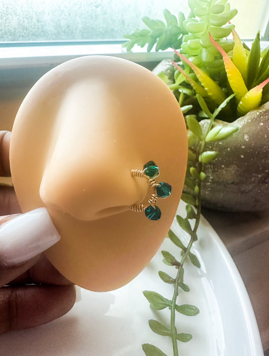 Beaded Pierced Nostril Ring