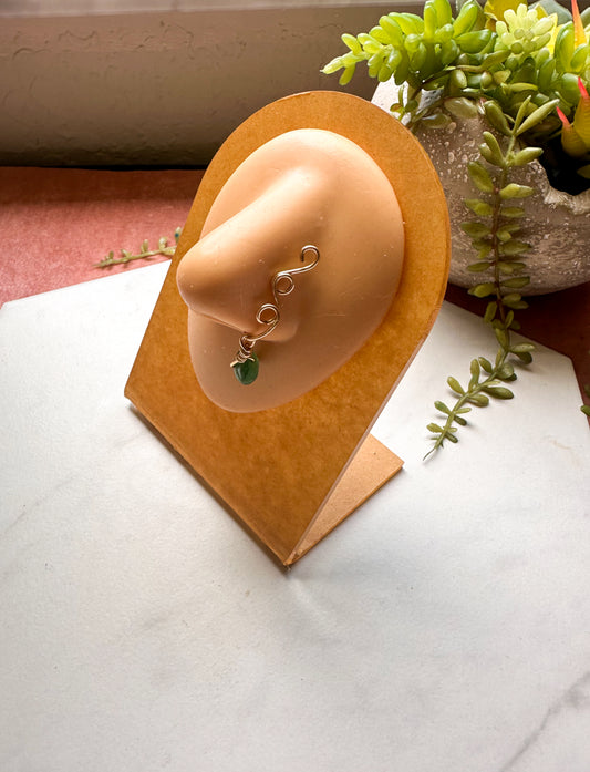 Green Aventurine Swirl Nose Cuff