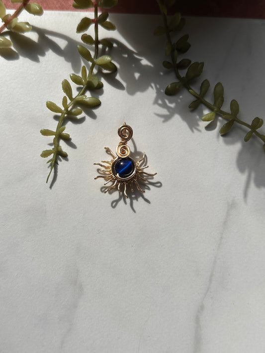 Blue Tiger Sun Pendant