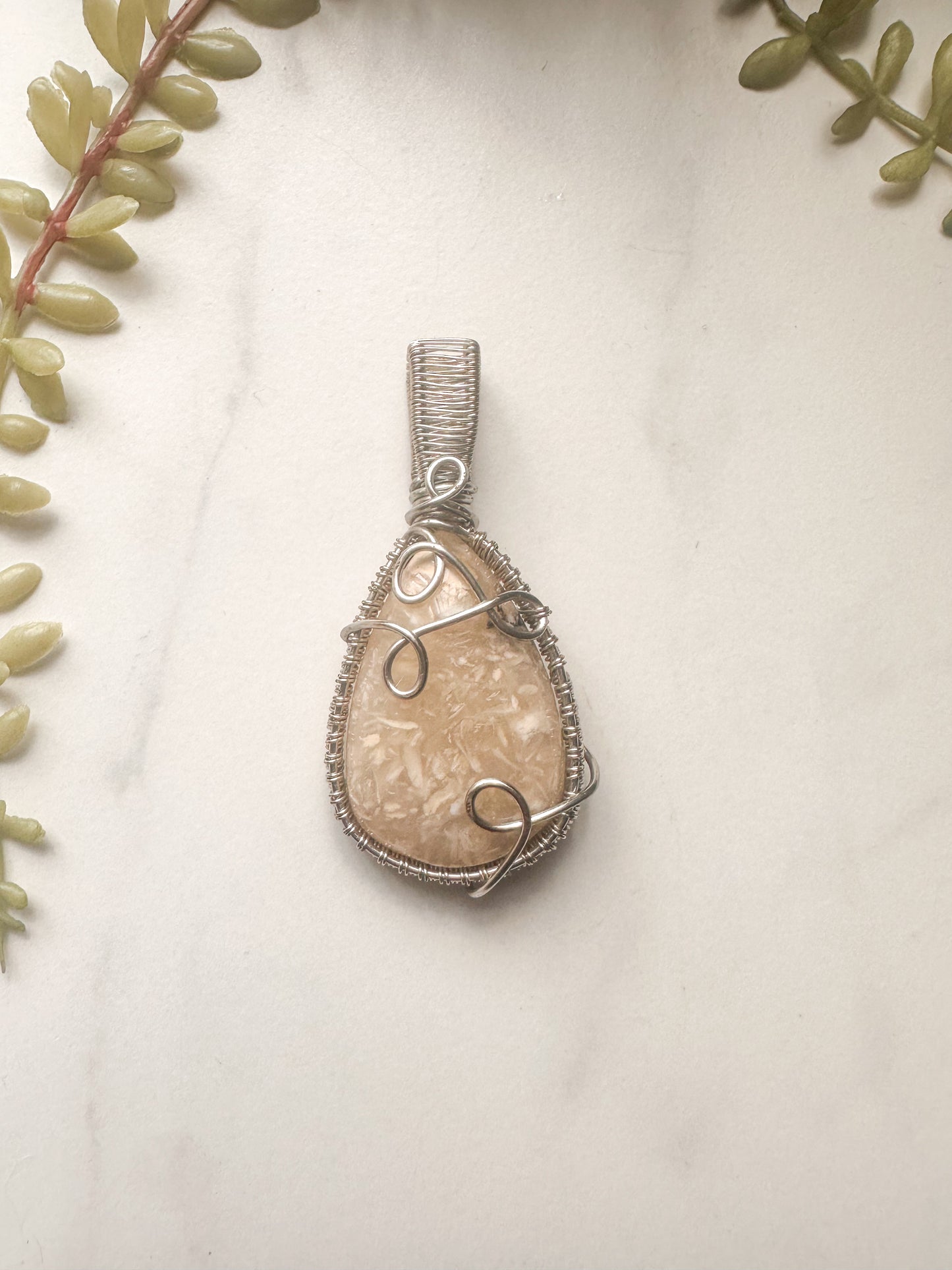 Flower Agate Pendant