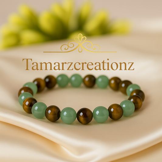 Green Aventurine & Tiger Eye “Money Bracelet