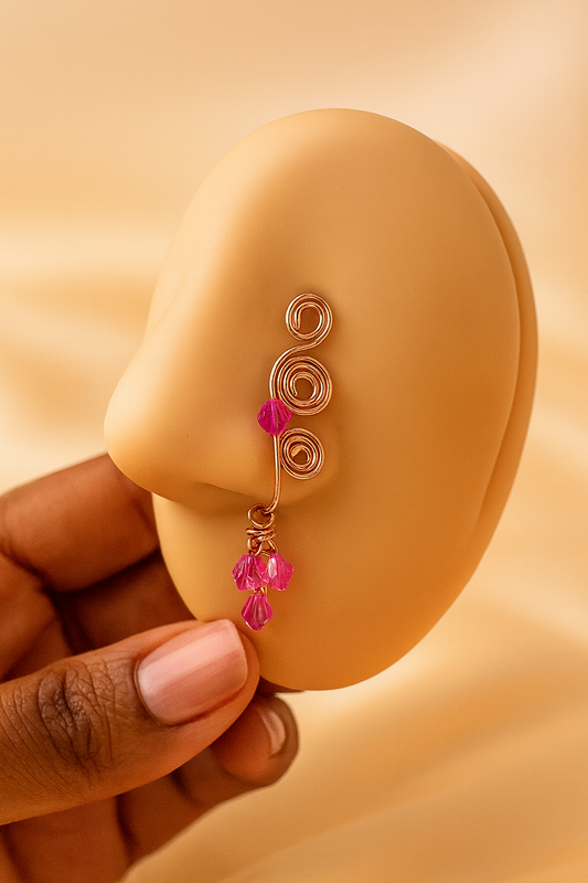 Beaded Swirl Nose Cuff