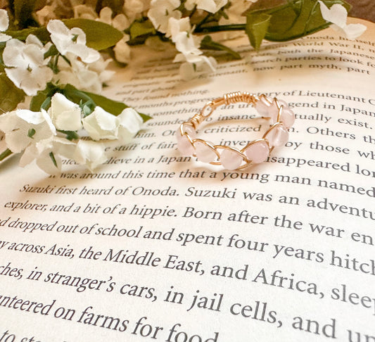 Rose Quartz Braided Ring