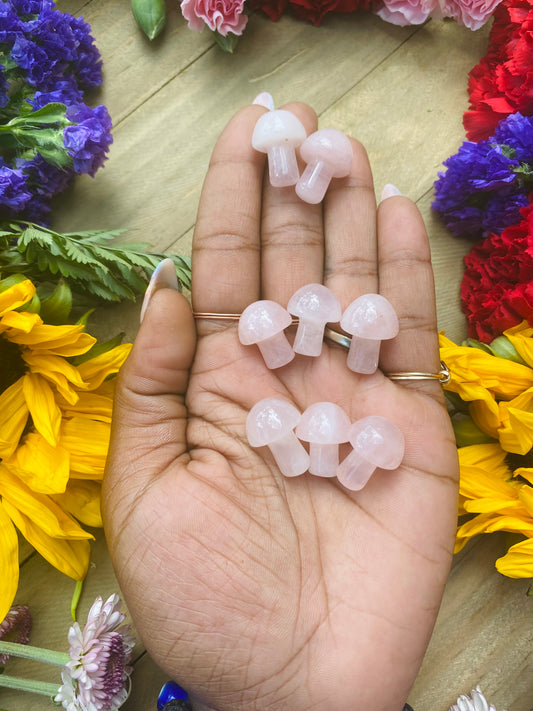 Rose Quartz Mushrooms