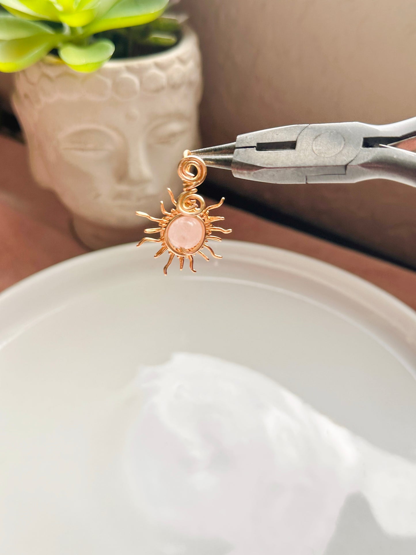 Rose Quartz Sun Pendant