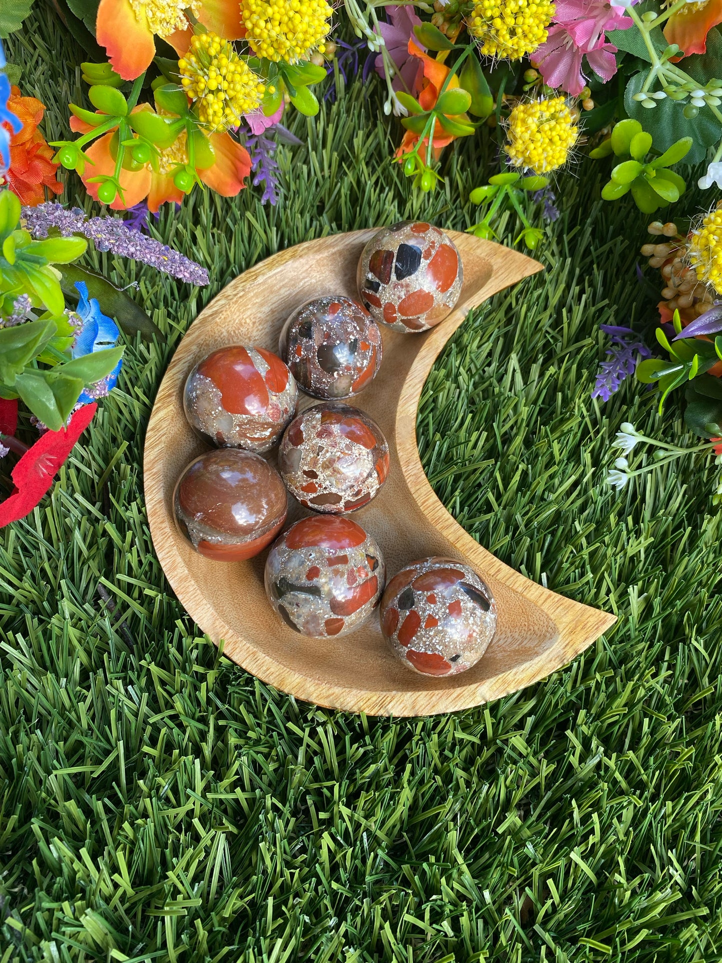 Red Jasper Conglomerate Sphere